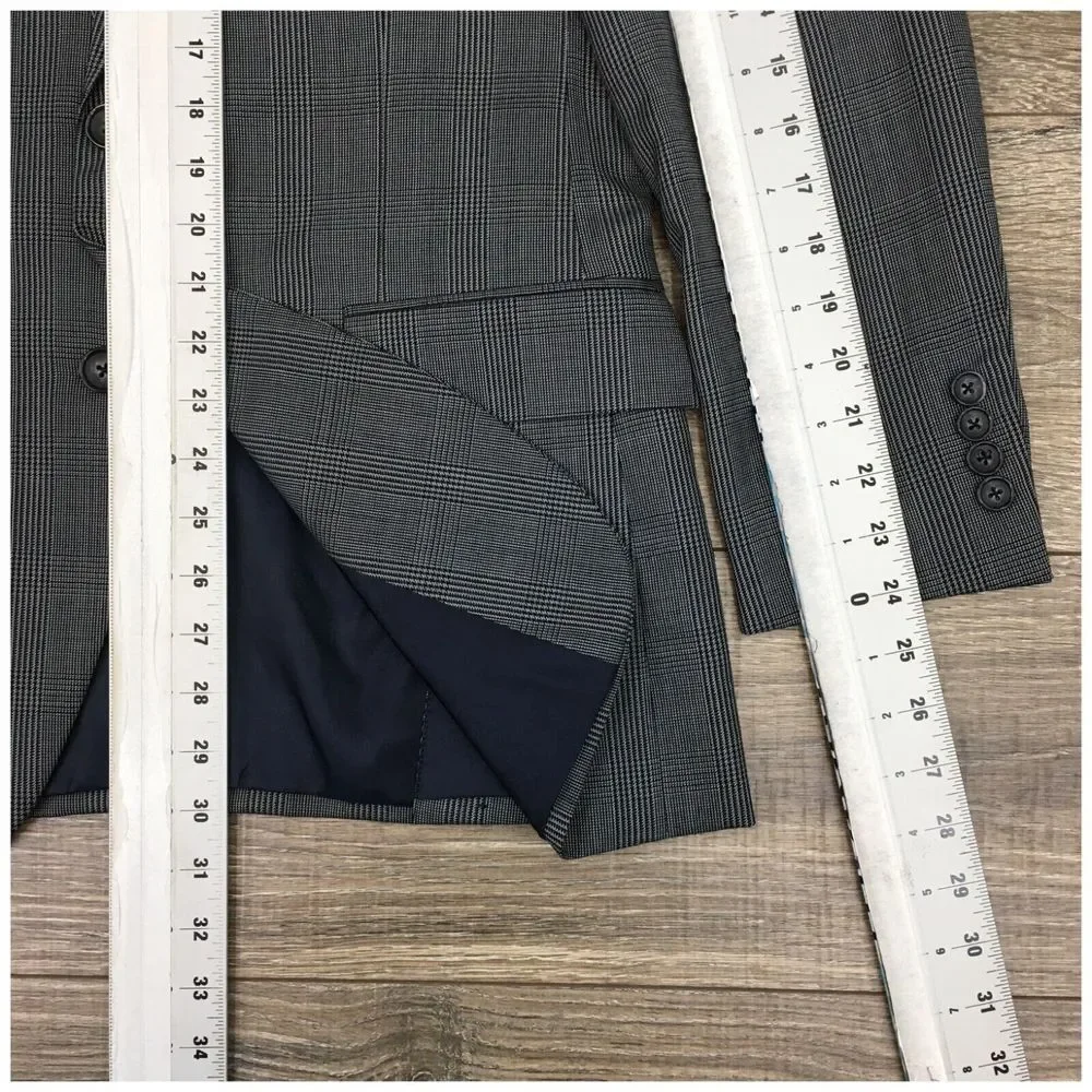 J CREW Mens Blazer Sport Coat Casual Jacket Size 38R 2 Button Wool Suit THOMPSON